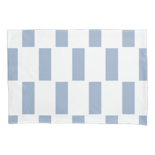 Capa de Travesseiro Quadrada Branca e Azul