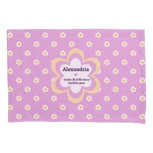 Capa de Travesseiro Standard Pink Daisy-Chain