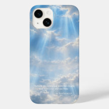 Capa do iPhone 14 • Nuvens Luminosas com Escritura