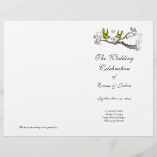 Capa do Programa Vintage Bird Yellow Wings & Gray