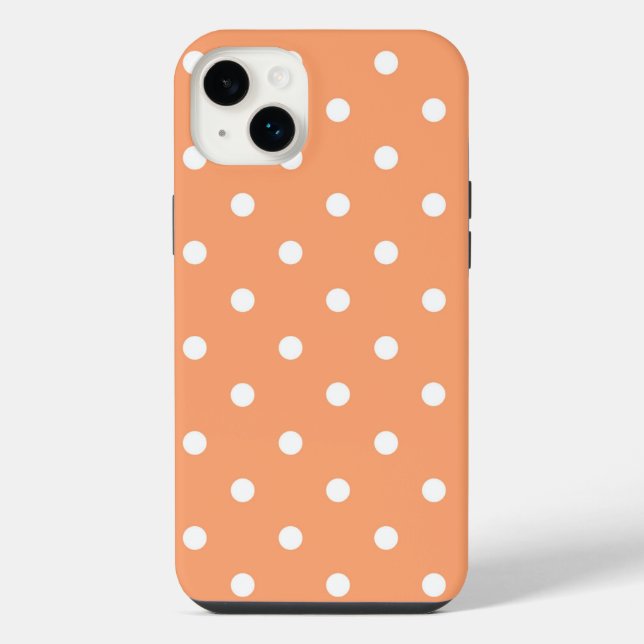Capa dura para iPhone 14 Plus ponto laranja (Verso)
