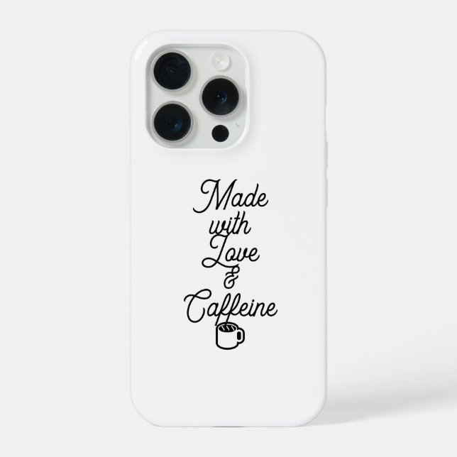 Capa engraçada para iPhone 15 Pro - Feita com Amor (Verso)