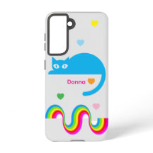 Capa Galaxy Blue Cat Rainbow Hearts – Cinza