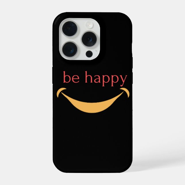 Capa iphone 15 pro feliz estética design sorriso (Verso)