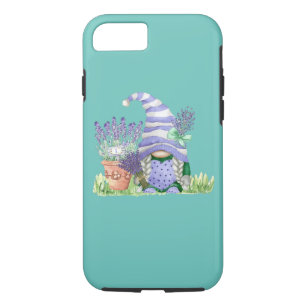 Capa iPhone 8/ 7 Púrpura Lavanda de jardinagem Gnomo Primavera das 
