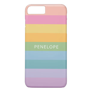 Capa iPhone 8 Plus/7 Plus Estirpes Geométricas do Pastel Cute Arco-Íris Pers