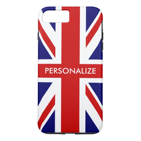Capa iPhone 8 Plus/7 Plus Orgulho inglês da bandeira britânica de Union Jack