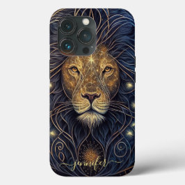 Capa Leo zodíaco preto e dourado Case-Mate para iP