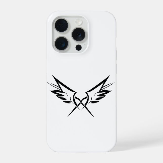 Capa Minimal Tribal Wings para iPhone 15 Pro (Verso)