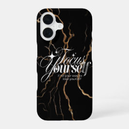 Capa Motivacional Mármore Dourado Preto para iPhon