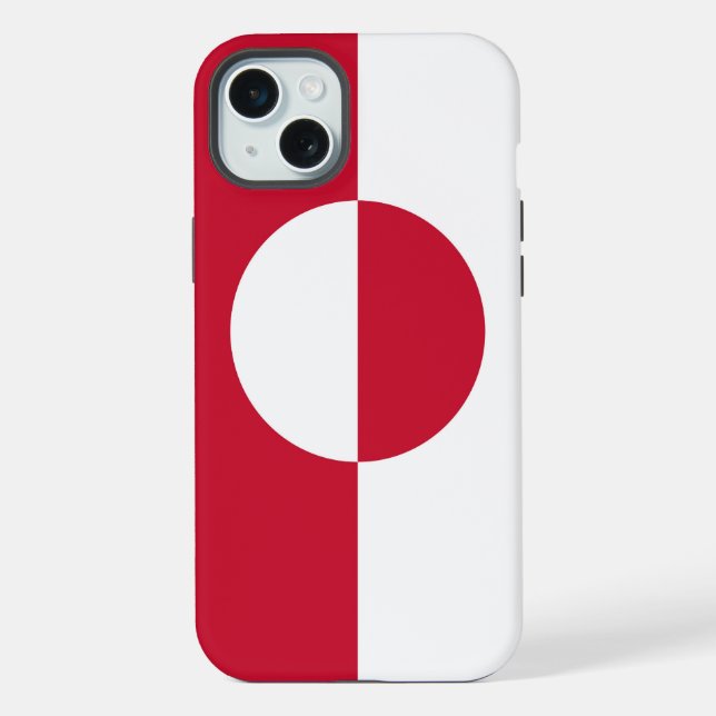 Capa para Apple iPhone 15 Plus, bandeira da Groenl (Verso)