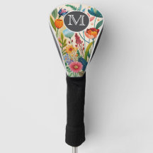 Capa para Cabeça de Taco de Golfe Aquarela Boho Fl