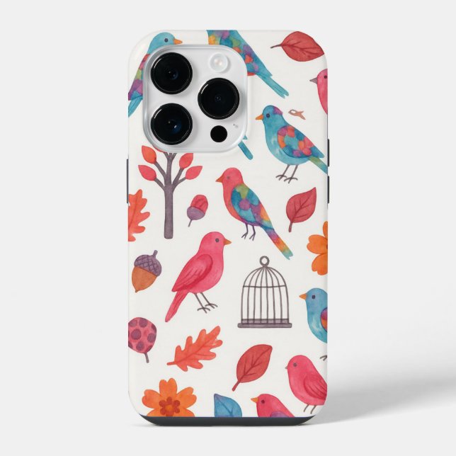 Capa para celular Pássaros e Flores DESING (Verso)