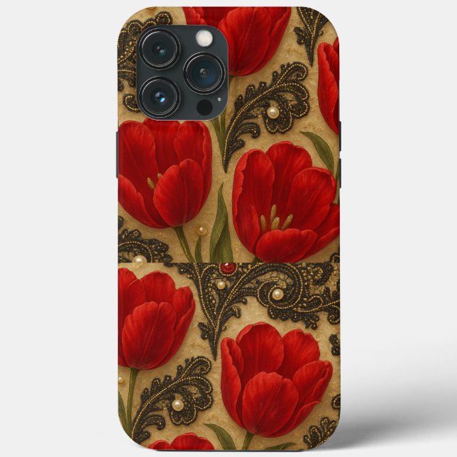 Capa para celular Tulipas e Renda  DESIGN  (Verso)