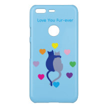 Amo Você Fur-ever Estojo para iPhone com Dois Gato