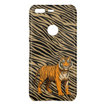 Padrão de Tigre em Castanho Claro com Tigre