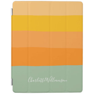 Capa Smart Para iPad Abstrato Color Block Stripes Laranja Personalizada