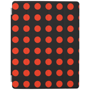Capa Smart Para iPad Bolinhas Vintage Preto Vermelho Cor Retro Clássico