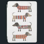 Capa Para iPad Air Cão de Enchimento<br><div class="desc">Enchidos bonitos de Dachshund ou cachorros-salsicha em tricô malhado. Perfeito para amantes de cachorros e ambulantes de cães.</div>