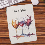 Capa Para iPad Air Colorido, apenas um pedaço de água<br><div class="desc">Colorida, apenas uma abertura de uma capa de ar iPad de aquarela de vinho. Se você ama um copo de vinho e o artista que o esmagou no seu caso iPad, isso é para você! A tinta aquosa espalhada através de uma taça de vinho acrescenta um novo significado a "Apenas...</div>