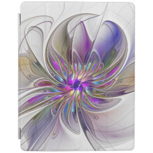 Capa Smart Para iPad Flor de Arte Abstrato, Enérgica e Colorida