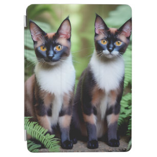 Capa Para iPad Air Gêmeos de Gatos Siameses de Chocolate