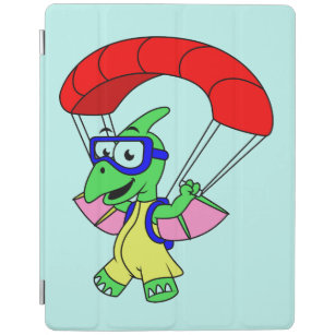 Capa Smart Para iPad Ilustração De Um Paraquedas Pterodactilo.