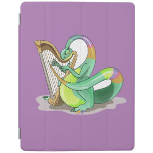 Capa Smart Para iPad Ilustração De Um Plateossauro Jogando A Harpa.