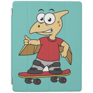 Capa Smart Para iPad Ilustração De Um Skate Pterossauro.