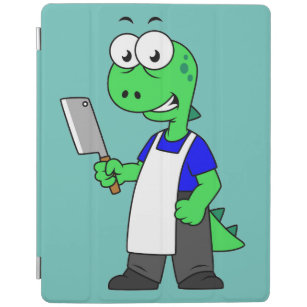 Capa Smart Para iPad Ilustração De Um Tiranossauro Rex Butcher.