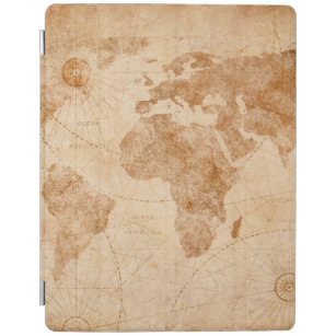 Capa Smart Para iPad Mapa de Ilustração do Mapa Mundial da Antiguidade,
