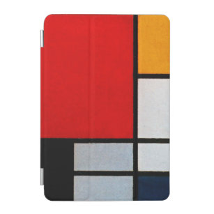 Capa Para iPad Mini Mondrian - Composição com iPad de Plano Vermelho G