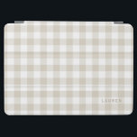 Capa Para iPad Air Monograma de controlo de bovinos de viveiro<br><div class="desc">Cobrir inteligente iPad concebido por personalização,  com xadrez de búfalo bege/padrão de gingham/check com nome/monograma personalizado.</div>