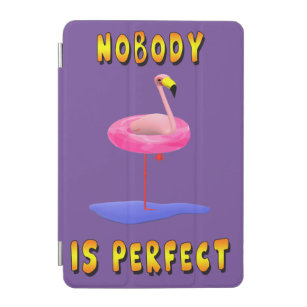 Capa Para iPad Mini Ninguém é perfeito - flamingo com anel de natação