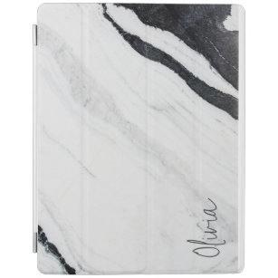 Capa Smart Para iPad Nome do Script Manuscrito Elegante - Marble Branco
