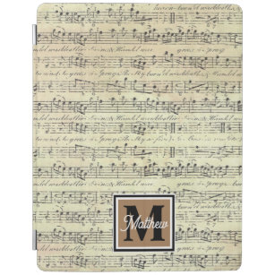 Capa Smart Para iPad Nota de Música Antiga Monograma Musical