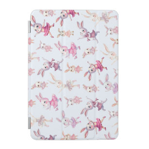 Capa Para iPad Mini Padrão de dança de coelhinhos cor-de-rosa