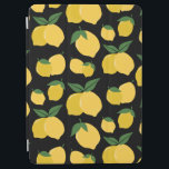 Capa Para iPad Air Padrão De Limão Fruta Retroativa Amarelo A Preto<br><div class="desc">Impressão de Fruta de retrô - Padrão de limão - Amarelo em preto.</div>