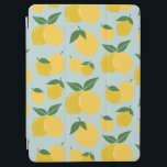 Capa Para iPad Air Padrão De Limão Fruta Retroativa Amarelo Em Verde<br><div class="desc">Impressão de Fruta de retrô - Padrão de limão - Amarelo em verde.</div>