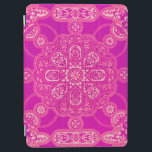 Capa Para iPad Air Padrão de Ornamentado Púrpura Cor-de-Rosa Brilhant<br><div class="desc">Esta bela capa de ipad colorida irá certamente iluminar o seu dia!</div>