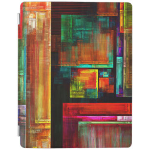 Capa Smart Para iPad Padrão Moderno de Abstrato de Arte Quadrados Color