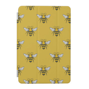Capa Para iPad Mini Padrão perfeito de vindima com abelhas amarelas. H