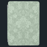 Capa Para iPad Air Romântica Chic Floral Damask-Sage Verde<br><div class="desc">Design de damasco floral,  inspirado no legante vintage,  com flores verdes chic monocromáticas,  de sábio claro-a-escuro,  rolhas folhosas e baloiços de delicadas fitas de legado. Este padrão é perfeito e pode ser dimensionado para cima ou para baixo.</div>