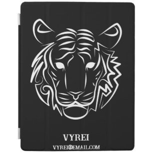 Capa Smart Para iPad Tigre Tribal Negro e Branco