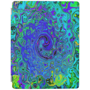Capa Smart Para iPad Trippy Violet Blue Abstrato Retro Liquid Swirl
