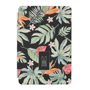 Capa Para iPad Mini Trópicos escuros fantasia de folhagem floral com m