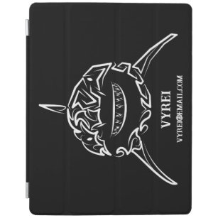 Capa Smart Para iPad Tubarão-branco-Excelente-tribal preto e branco