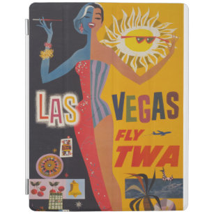 Capa Smart Para iPad Viagens vintage Para Voar Twa Para Las Vegas