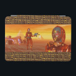 Capa Para iPad Mini ARES NO DESERTO DA HIPERION Science Fiction<br><div class="desc">Imagem artística,  colorida e brilhante de ficção científica. Caractere ciborgue Ares, quadro de animação do filme 3D Hyperion.Desert é semelhante ao Egito,  Sun,  pirâmides,  templo,  Baldesign3d (c)</div>
