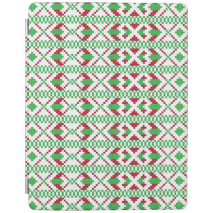 Capa Smart Para iPad Arte popular tribal e verde-letã vermelha